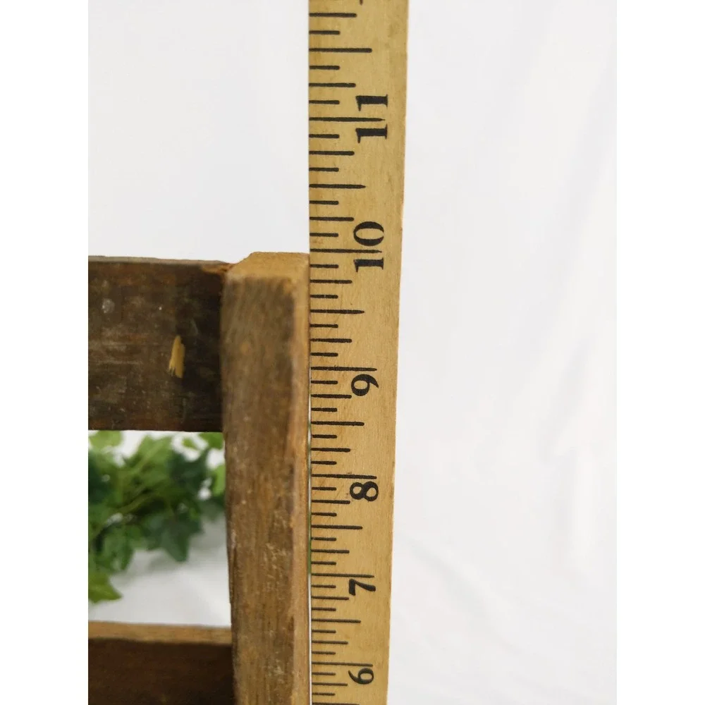 vtg Handmade Rustic Wooden Farmhouse‎ Crate Carry Basket Decor Planter Holder